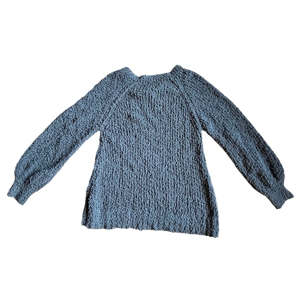 KIRUNDO Women Small Fuzzy Popcorn Sweater V Neck Long Sleeves Loose Fit Sweater - Picture 3 of 10